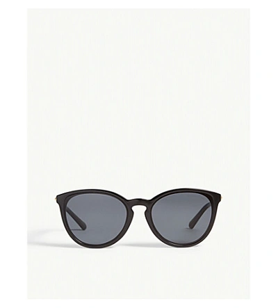 Michael Kors Grey Silver Flash Cat Eye Ladies Sunglasses Mk2080u 33326g 56 In Black,grey,silver Tone