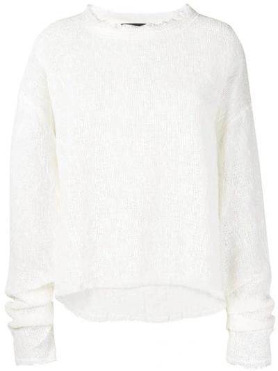 Andrea Ya'aqov Distressed Frayed Sweater In Neutrals