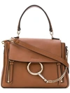 Chloé Mini Faye Day Leather Crossbody Bag In Brown