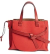 Loewe Gate Small Leather Top-handle Tote Bag In Scarlet Red/ Burnt Red