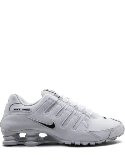 Nike Men's Shox Nz Eu Running Sneakers From Finish Line In White/black/white