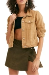 Free People Rumors Denim Jacket In Sand