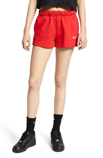 nikelab women's fleece shorts red