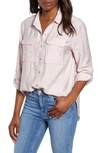 Vince Camuto Hammered Satin Utility Shirt In Lake Breeze