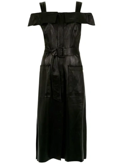 Andrea Bogosian Midi Leather Dress - Black