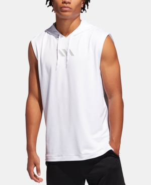 white sleeveless hoodie mens