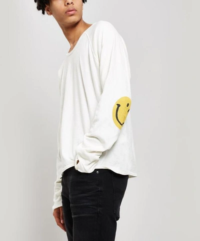 トップス KAPITAL Smilie Patch Long Sleeve Tee XL Kapital Unisex Smilie Patch Long Sleeve Tee, White – Glasswing