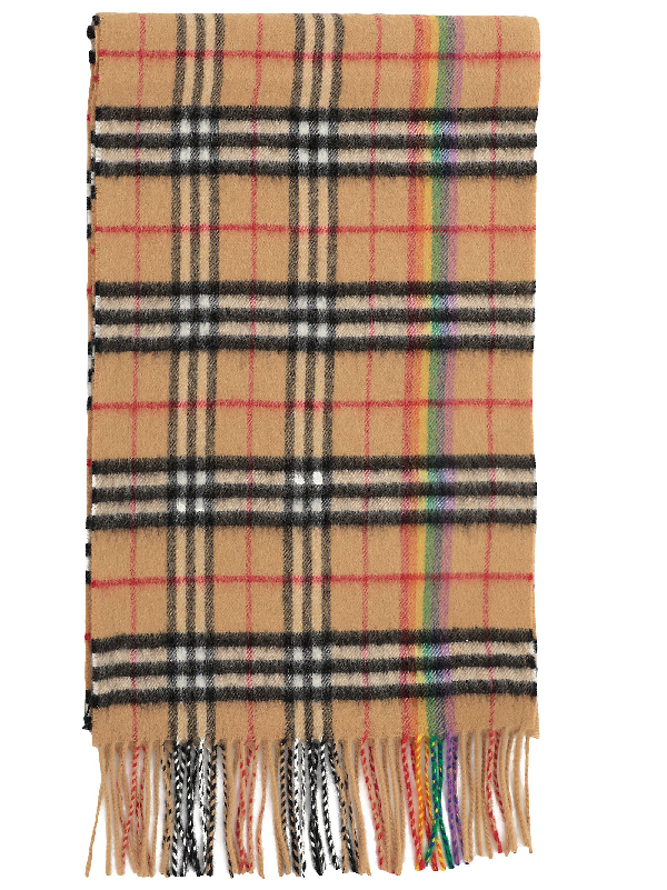 Burberry Rainbow Scarf In Antiq Yellow/rainbow | ModeSens