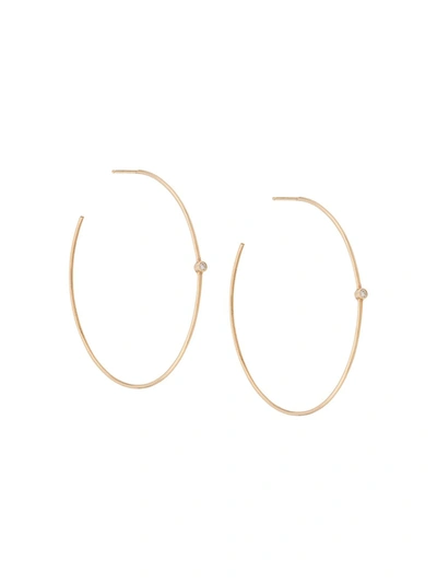 Zoë Chicco 14kt Yellow Gold Single Bezel Diamond Hoops