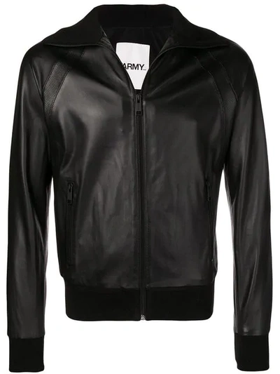 Yves Salomon Leather Bomber Without Hood In Black