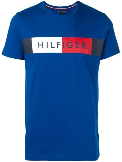Tommy Hilfiger Logo T-shirt In 431 Blue Quartz
