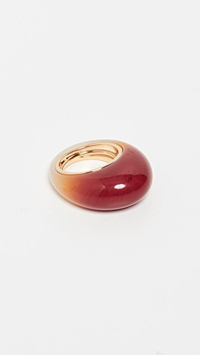 Marc Jacobs Dome Resin Jelly Ring In Orange Multi