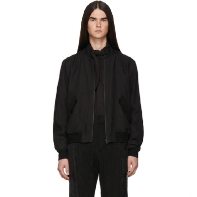 Ann Demeulemeester Cotton-blend Bomber Jacket In Black