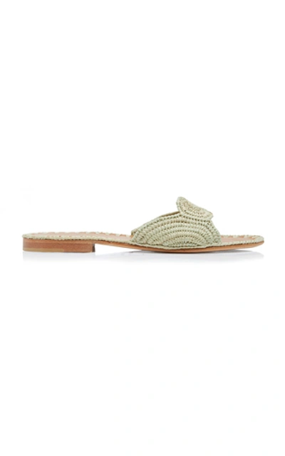 Carrie Forbes Naima Raffia Sandals In Green