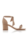 Alexandre Birman Clarita Bow-embellished Suede Sandals In Neutral