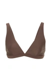 Matteau Swim Plunge Bikini Top In Brown
