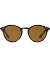 Ray Ban Round Sunglasses In Brown