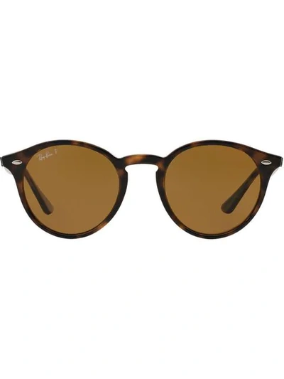 Ray Ban Round Sunglasses In Brown