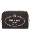 Prada Fabric Cosmetic Pouch In Black