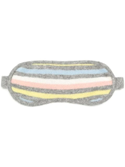 Chinti & Parker Stripe Eye Mask In Grey