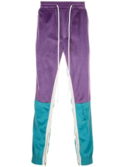 God's Masterful Children Velvet Retro Trousers In Purple