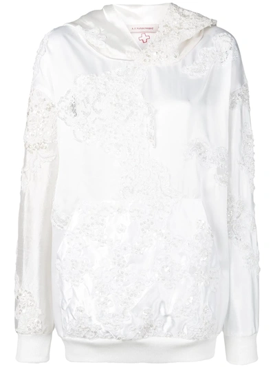 A.f.vandevorst Wedding Embroidery Hoodie In White