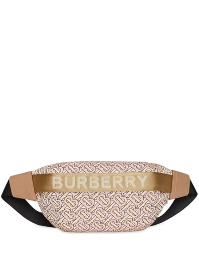 Burberry Medium Monogram Print Bum Bag In Beige