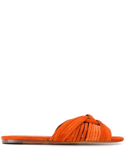 Michel Vivien Strappy Flat Slides - Orange