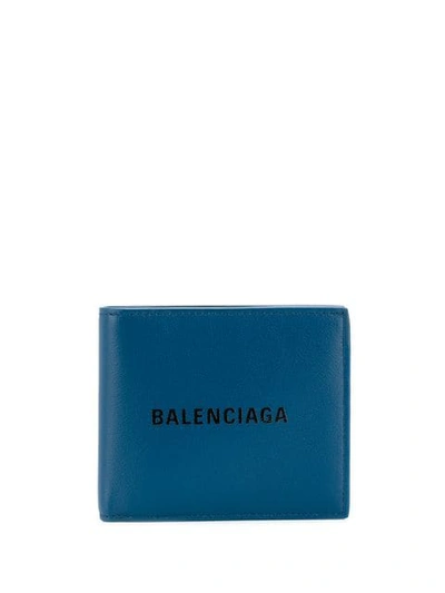 Balenciaga Everyday Square Wallet In Blue