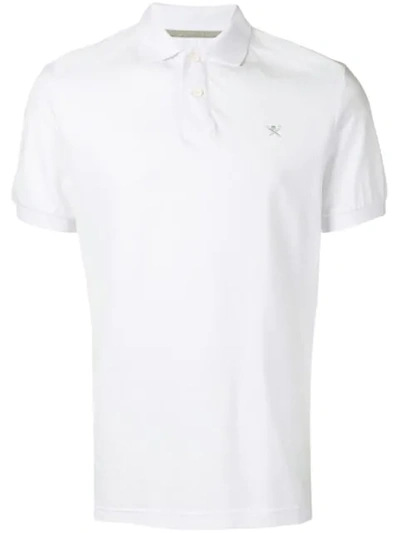 Hackett Embroidered Logo Polo Shirt In White