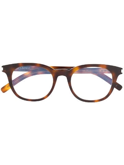 Saint Laurent Eyewear Horn Rim Frame Glasses - Brown