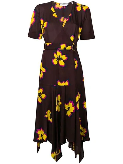 A.l.c Claire Floral Print Midi Wrap Dress In Red
