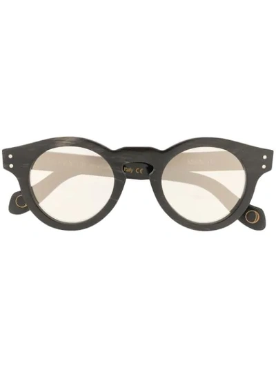 Monocle Eyewear Round Frame Sunglasses In Black