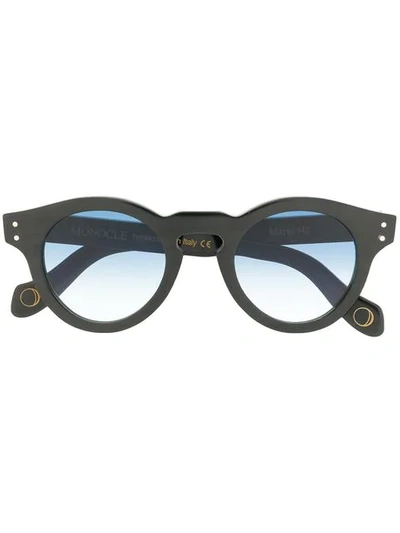 Monocle Eyewear Round Frame Sunglasses In Black