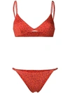 Sian Swimwear Leopard Print Swim Set In Orange