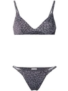 Sian Swimwear Leopard Print Swim Set In Grey