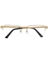 Cartier Rectangle Frame Glasses In Gold
