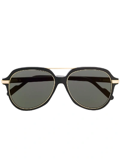 Cartier Para Ótica Ventura Cartier Aviator Frame Sunglasses - Black