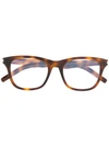 Saint Laurent Wayfarer Frame Glasses In Brown