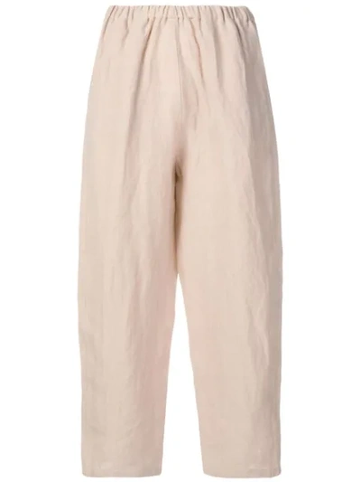 Apuntob Cropped Elasticated Trousers - Neutrals