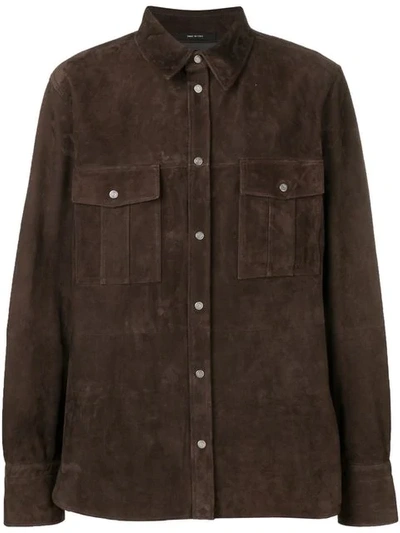 Tom Ford Double Pocket Textured Shirt - Brown