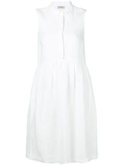 Peserico Flared Sleeveless Shirt Dress In White