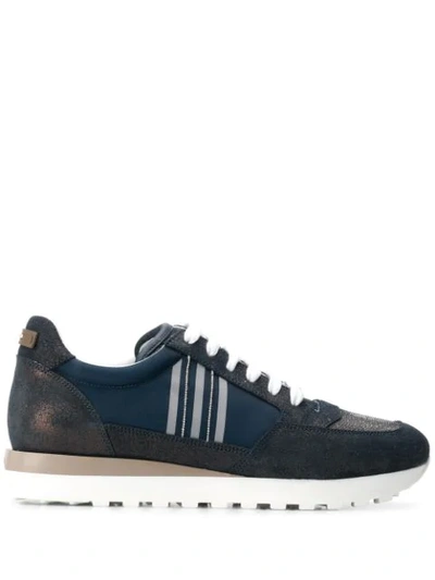 Peserico Contrast Low-top Trainers In Blue