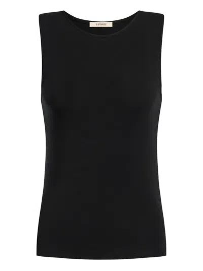 12 Storeez Crew-neck Tank Top In Brown