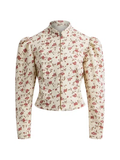 12 Storeez Nastenka Floral-print Jacket In Brown