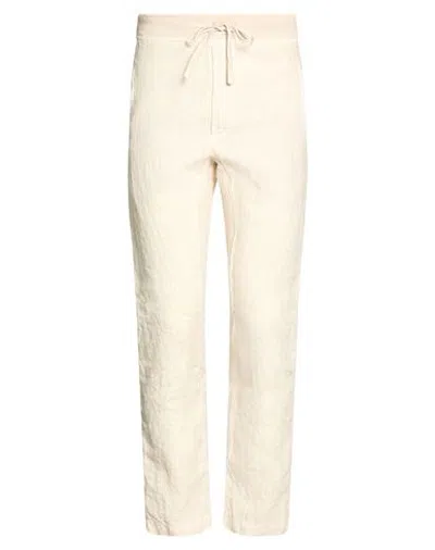 120% Lino Man Pants Sand Size 28 Linen In Neutral