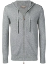 N•peal N.peal Hooded Zip Knitted Top - Grey In Gray