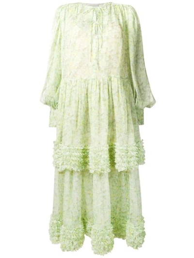 Stella Mccartney Semi-sheer Tiered Dress - Green