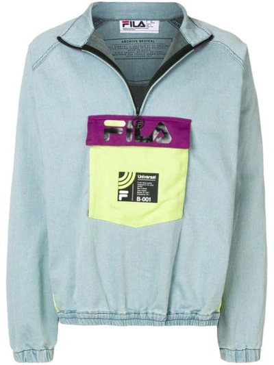 Fila Universal Denim Sweatshirt In Blue