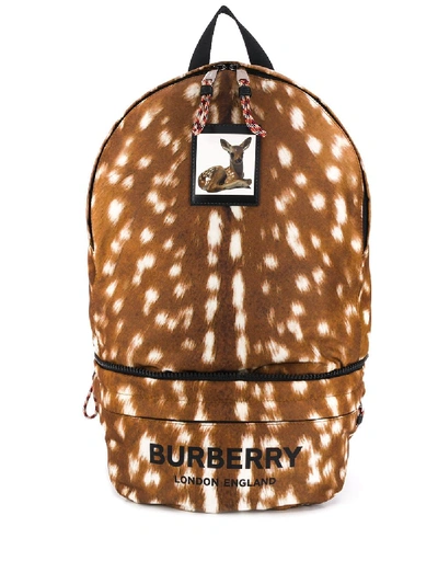 Burberry Deer Print Convertible Backpack - Brown
